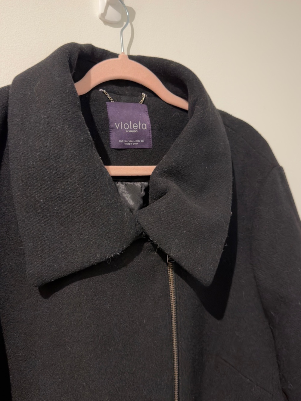Mango Black Pea Coat with Flap Pockets - Picture 4 of 5